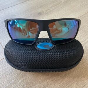 Costa ‘Bloke’ Black Sunglasses with Green Mirror Glass Lenses